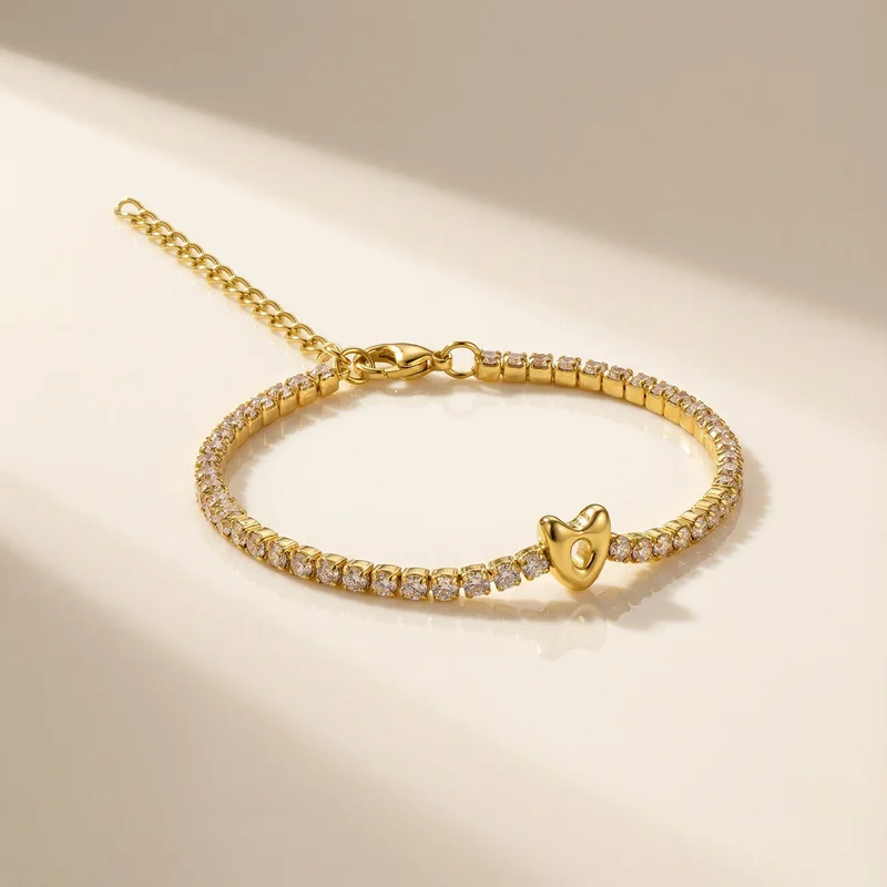 Palmonas 18k Gold Plated Tiny Initial A Motif Bracelet For Women - Waterproof & Anti-Tarnish