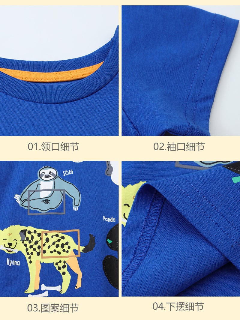 Kids Cartoon Animal Short-Sleeved T-Shirt – Boys' Cotton Summer Top - Image 5