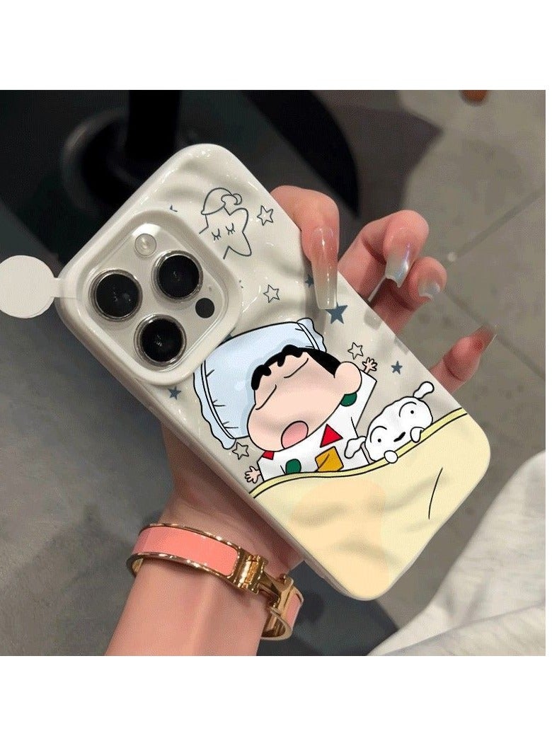 NIBEMINENT Sleep Xiao Xin Protective TPU Case Cover For iPhone 14, White