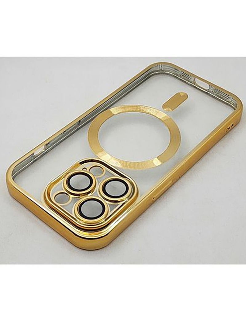 IPhone 14 Pro (6.1 Inch) MagSafe Case With Colored Sides & Camera Protection - Clear / Gold  - Image 1