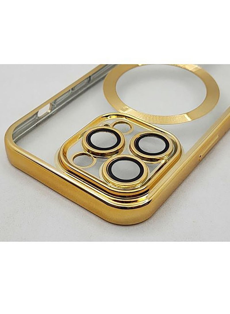 IPhone 14 Pro (6.1 Inch) MagSafe Case With Colored Sides & Camera Protection - Clear / Gold  - Image 2