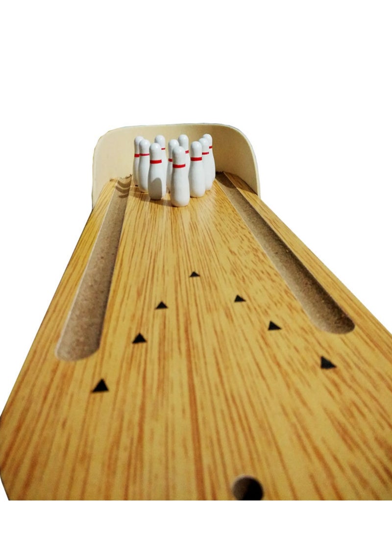 Generic Children's Educational Wooden Toy Mini Bowling, Infant Parent-Child Interactive Desktop Rolling Game  - Image 2