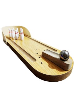 Generic Children's Educational Wooden Toy Mini Bowling, Infant Parent-Child Interactive Desktop Rolling Game  - Image 3