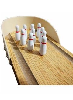 Generic Children's Educational Wooden Toy Mini Bowling, Infant Parent-Child Interactive Desktop Rolling Game  - Image 4