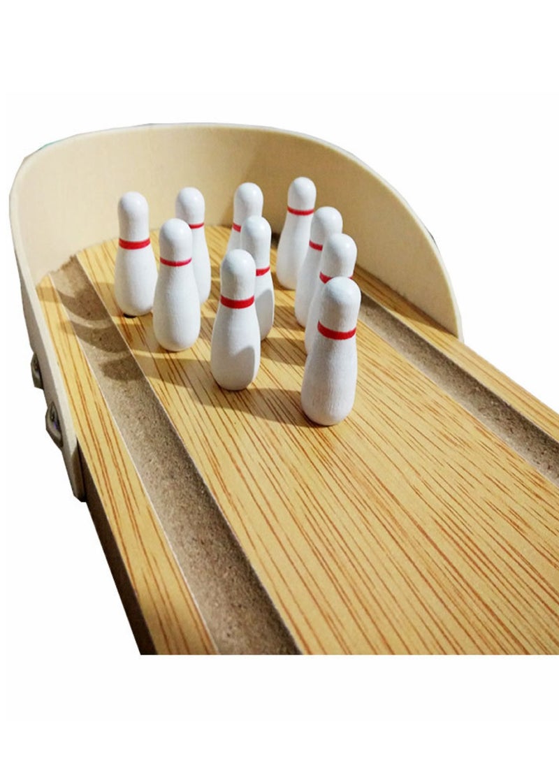 Generic Children's Educational Wooden Toy Mini Bowling, Infant Parent-Child Interactive Desktop Rolling Game  - Image 4