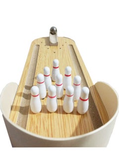 Generic Children's Educational Wooden Toy Mini Bowling, Infant Parent-Child Interactive Desktop Rolling Game  - Image 5