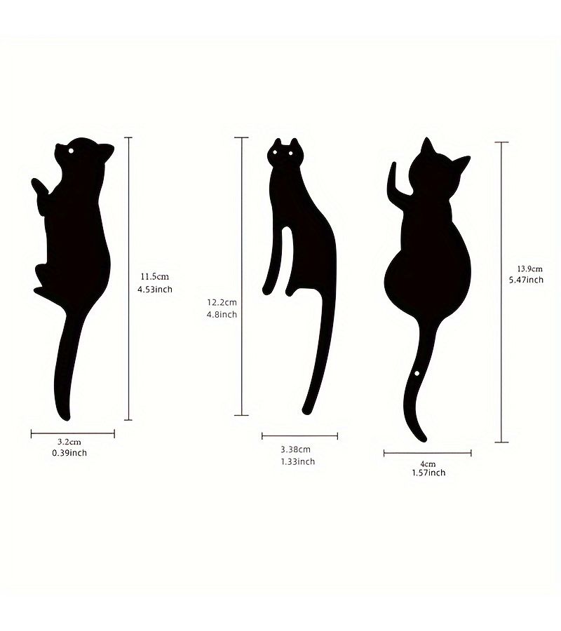 3pcs Black Cat And Dog Metal Hooks With Strong Adhesive Wall Mount No Nails Needed Bendable Tail Hold Up To 500g Utility Storage Hooks - Image 3