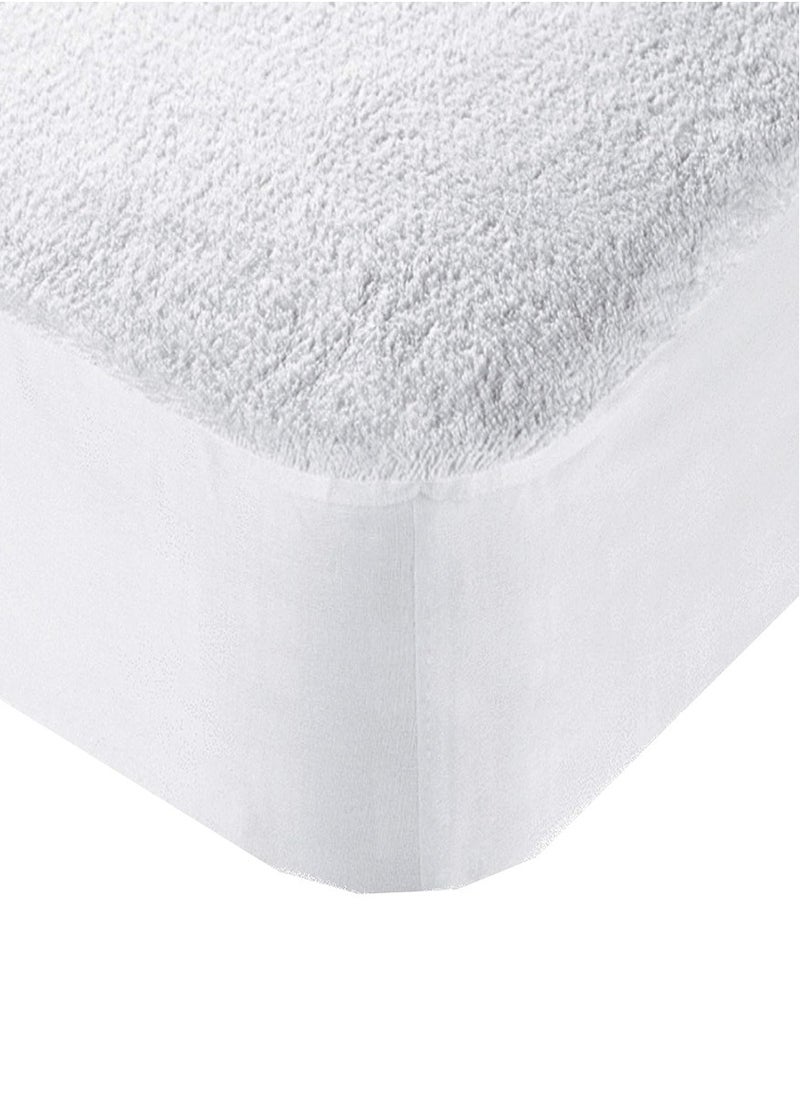 Blueberry Waterproof Terry Towel Mattress Protector Ultra-Soft Mattress Cover 150X200+25cm - Image 1