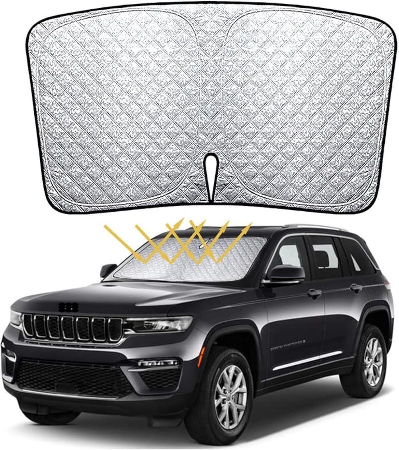 Car Windshield Sun Shade for Jeep Grand Cherokee SUV 2011-2023 - 6-Layer Foldable UV Protection - Image 1