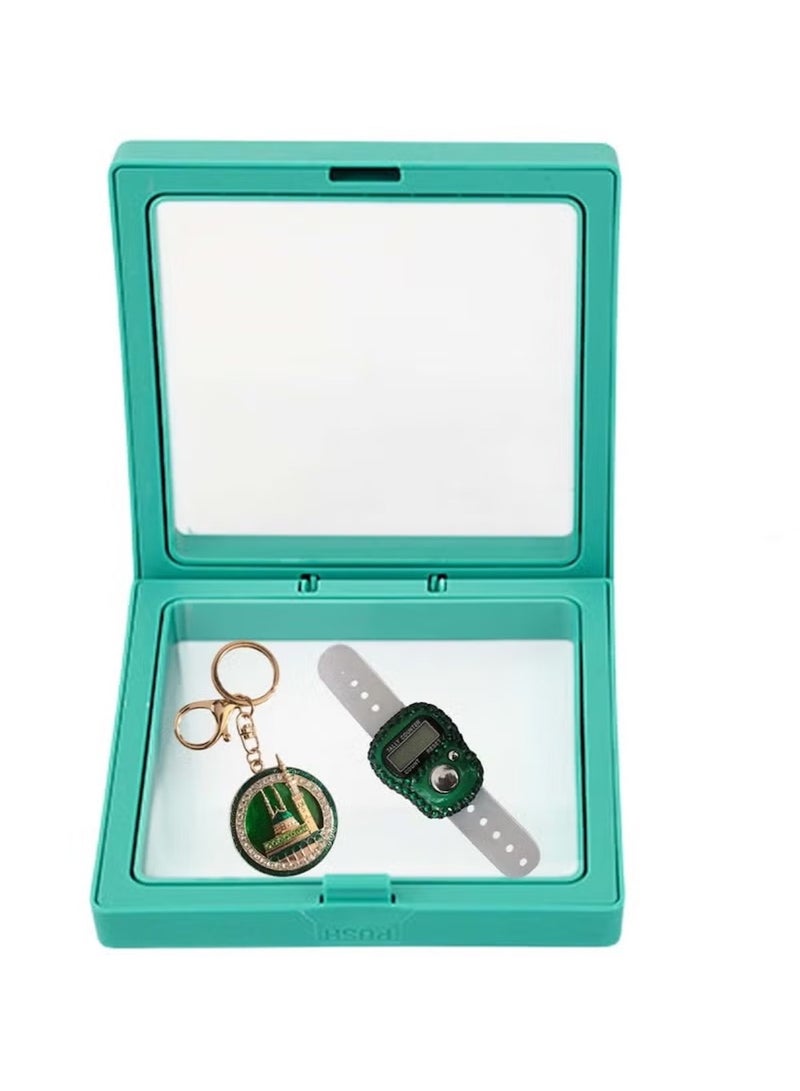 Huitich Islamic Digital Tasbeeh Counter & Madina Keychain Gift Set – Green  - Image 4