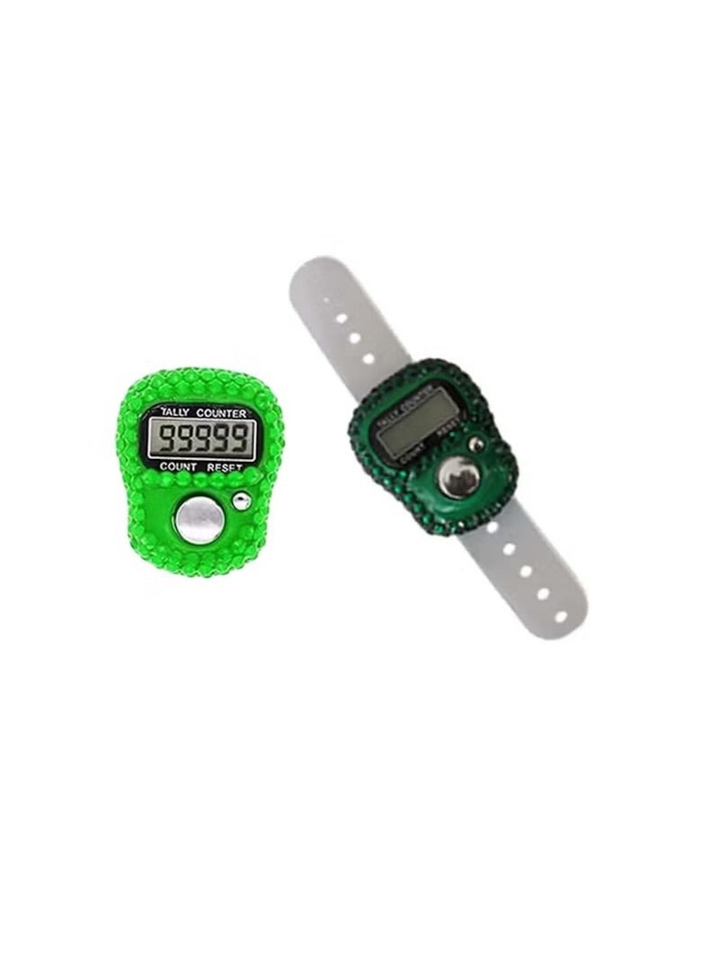 Huitich Islamic Digital Tasbeeh Counter & Madina Keychain Gift Set – Green  - Image 3