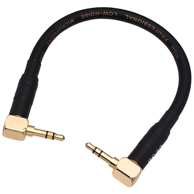 CNCESS CESS-068 Short Audiophile Audio Cable 3.5mm TRS Right Angle Male to Male, 6 Inches - Image 3
