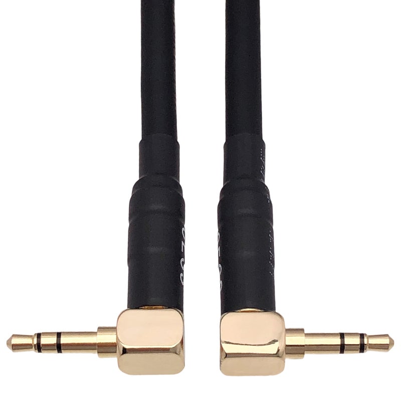 CNCESS CESS-068 Short Audiophile Audio Cable 3.5mm TRS Right Angle Male to Male, 6 Inches - Image 2