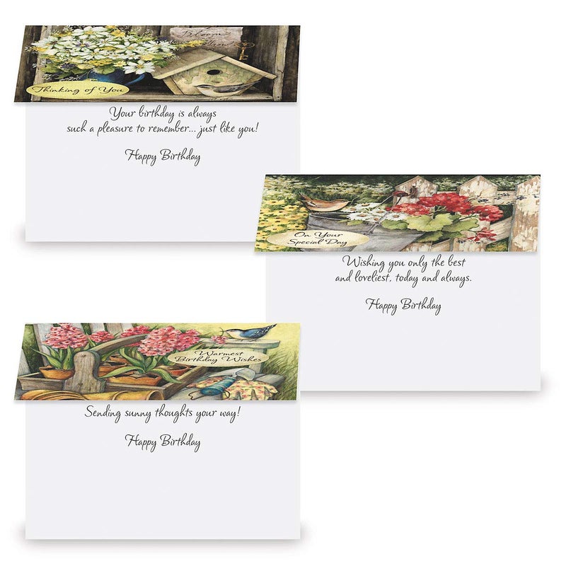 Current by Susan Winget Happy Birthday Greeting Card Set - Value Pack of 20 Cards With White Envelopes, 10 Designs, Large 5" x 7" Assortment - Image 3