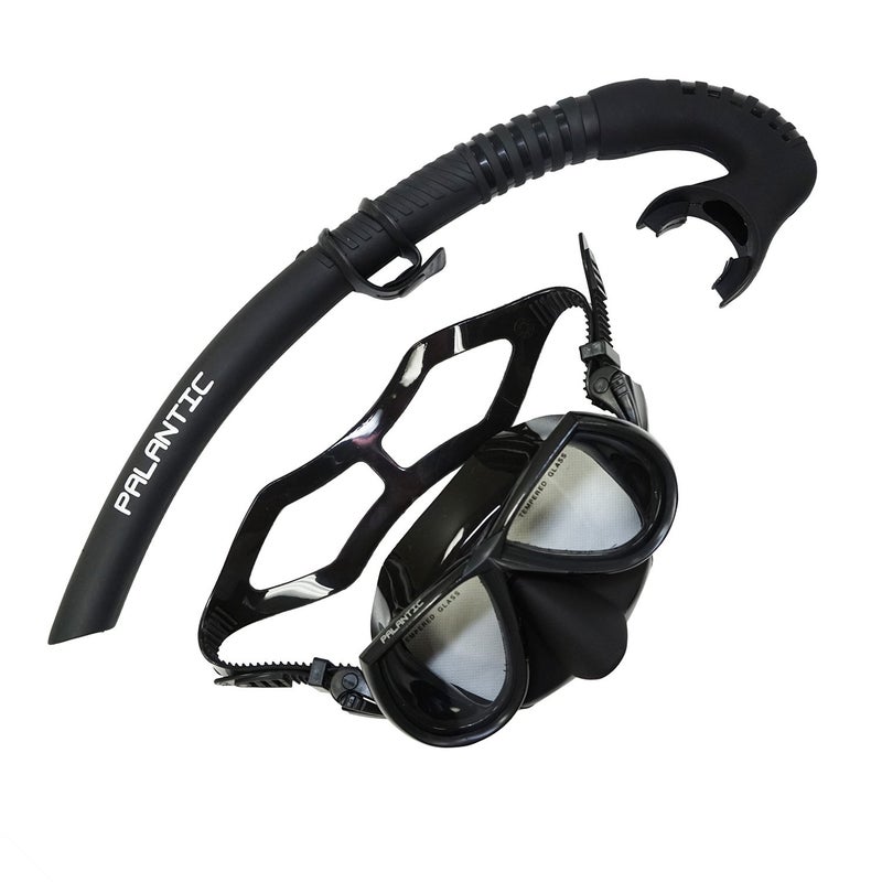 Palantic Scuba Choice Palantic Dive Mask & Flexible Snorkel Combo – Low Volume, Tempered Glass Lens, Silicone Skirt, Comfortable Snorkel Set for Spearfishing, Scuba Diving & Free Diving – Black - Image 5