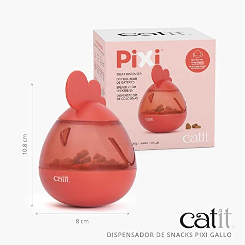 Catit PIXI Treat Dispenser, Interactive Treat Dispensing Cat Toy, Rooster - Image 3