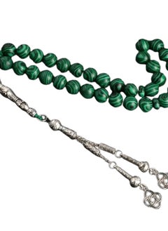 Hilalful HilalFul Prayer Beads - Malachite | Natural Stone | Rosary Beads for Dhikr, Prayer For Adults | Islamic Gift Eid, Ramadan, Wedding, Anniversary, Birthday | 33 Beads  - Image 4