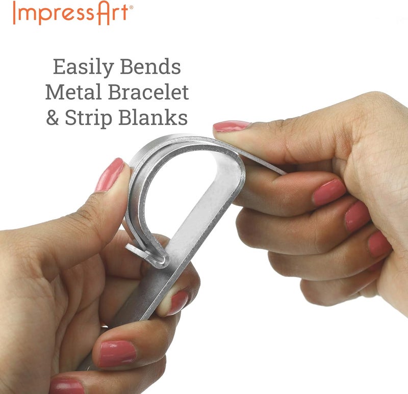 ImpressArt - طقم قضيب ثني الأساور، أداة لثني الأساور الفارغة المعدنية، والأساور المفتوحة، والأساور الدائرية لختم المعادن ونقش المعادن، طقم قضيب ثني الأساور، معدني - Image 3