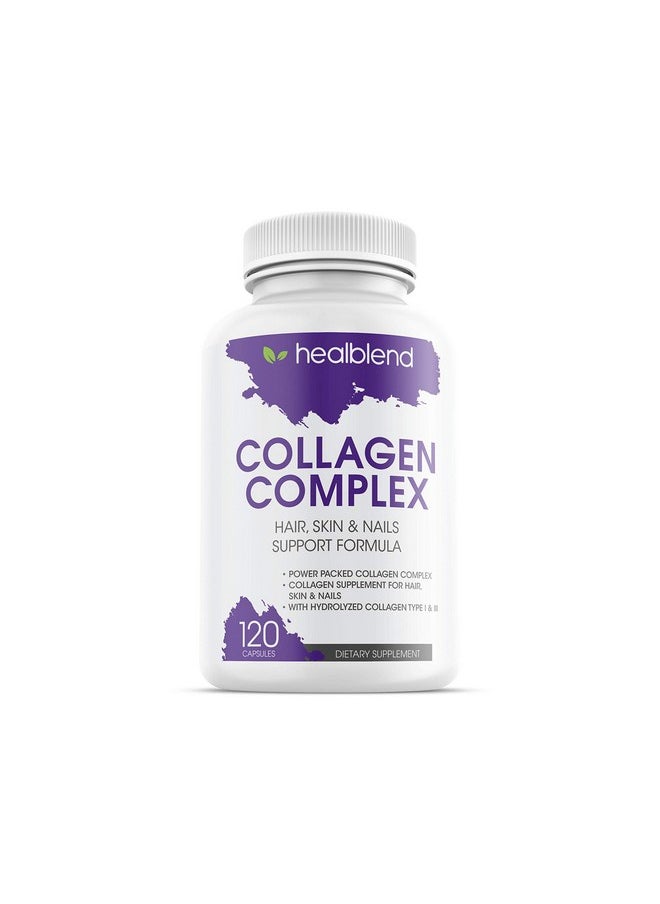 healblend - Collagen Complex Hydrolyzed Collagen Supplement For Women And Men Antiaging And Healthy Joints Healthy Skin Hair And Nails (120 Capsules) - Image 1