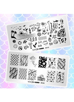 Whats Up Nails Whats Up Nails  Nautical Sea Stamping Plates 2 pack A019 B038 for Nail Art Design 