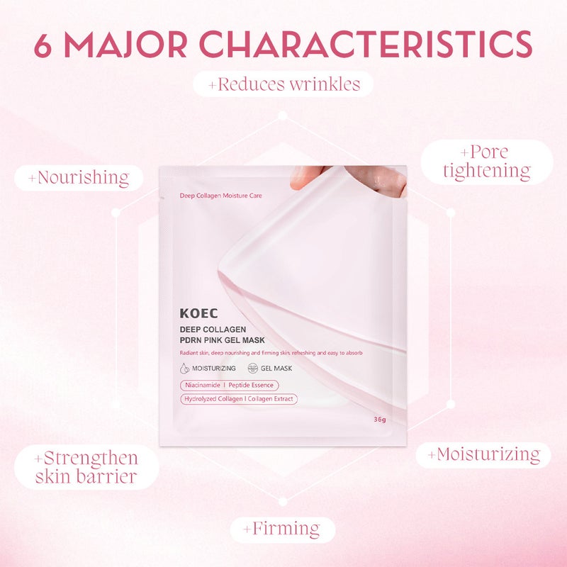 Koec Pink Polypeptide Collagen Firming Transparent Mask Hydrating And Moisturizing White Translucent Patch Mask Style - Image 3