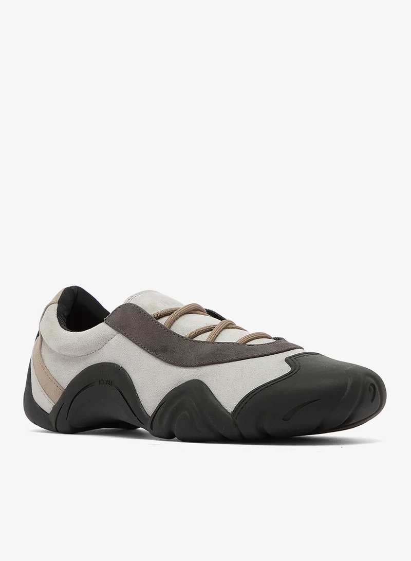 Jw Pei Grey Mix Caitlin Faux Suede Lace up Ballerina Sneakers for Women | Best Price UAE