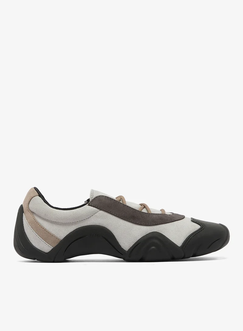 Caitlin Faux Suede Lace up Ballerina Sneakers