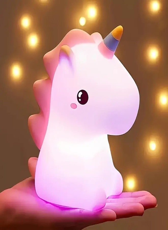 GITGRNTH Rechargeable Silicone Cloud Night Light for Kids|Color-Changing LED Changing Lamp|Adorable Room Decor & Gift for Toddlers,Teens,& Valentine's Day Present(Silicon Unicorn.,Regular),Multicolor - Image 1