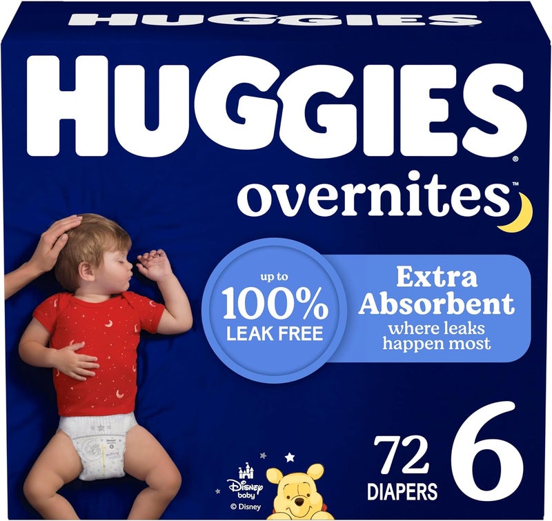 HUGGIES حفاضات هاجيز أوفرنايت الليلية الحجم 6 (35+ رطل) - Image 1
