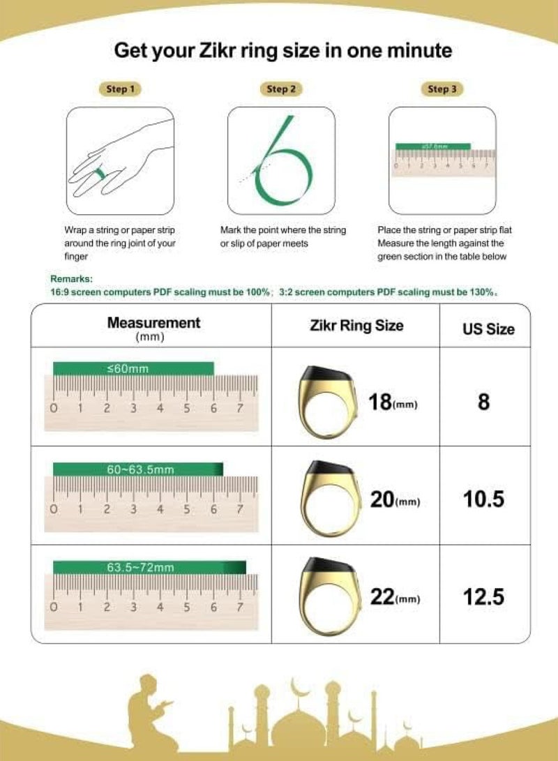 iQIBLA Smart Tasbih Zikr Ring Wide Display Powerful Battery Backup OLED Display Smart Ring App Operated Tasbih Counter Prayer Reminder Technology Plastic 18MM Ring Nova Blue  - Image 4