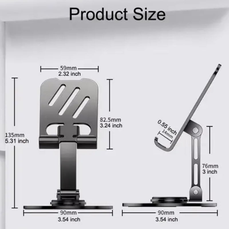 coku Mobile Stand for Home, 360° Rotation Angle Adjustable Phone Stand for Study, Desk, Table, Streaming, Foldable & Portable Desktop Stand for 4 to 10 inch Smartphones - Image 2