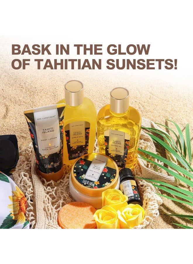 spa luxetique Spa Gifts Basket For Women, Spa Luxetique Tahiti Island Bath Gift Set, 15Pcs Luxury Self Care Kit With Bath Bombs, Essential Oil, Hand Cream, Bath Salt, Tote Bag, Birthday Day Gifts  - Image 2