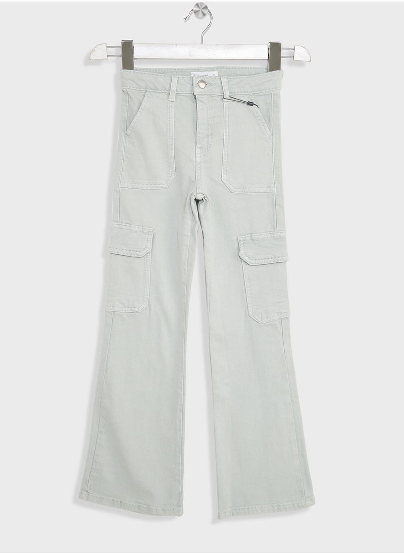 MANGO - Kids Flared Cargo Pants - Image 1