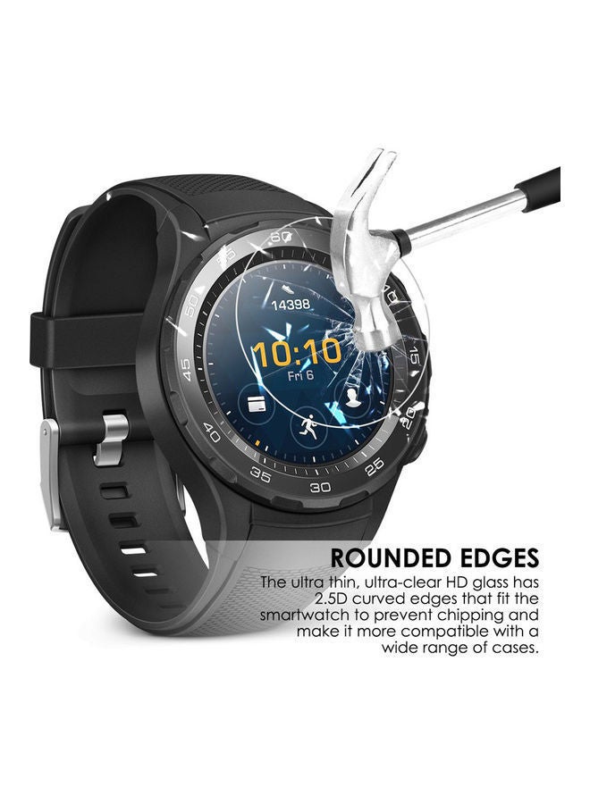NIBEMINENT 3-Piece Tempered Glass HD Front Protective Films For Huawei Watch Transparent - Image 3