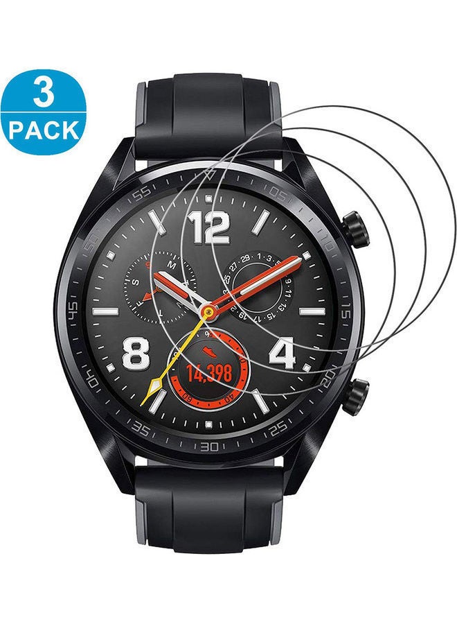 NIBEMINENT 3-Piece Tempered Glass HD Front Protective Films For Huawei Watch Transparent - Image 2