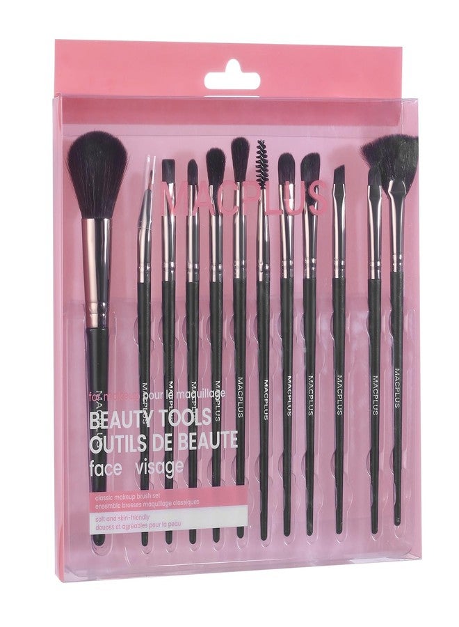 MACPLUS Premium Soft Makeup Brush Set for Eye Shadow Powder Eyebrow Brush Concealer Brush,Black,12pcs - Image 5