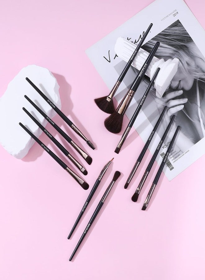 MACPLUS Premium Soft Makeup Brush Set for Eye Shadow Powder Eyebrow Brush Concealer Brush,Black,12pcs - Image 2