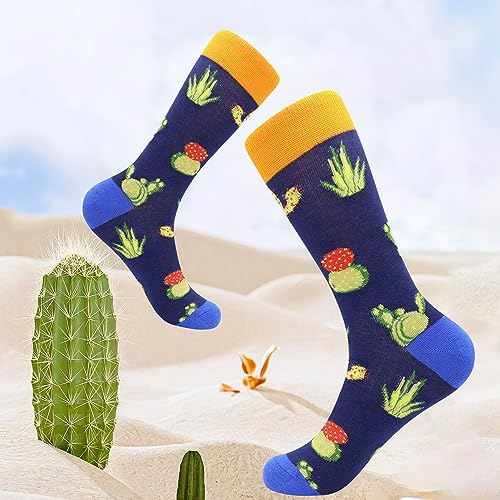 BISOUSOX Mens Dress Socks Funny Fun Colorful Crazy Funky Crew Socks for Men Novelty Happy Cotton Size 9-12 - Image 5