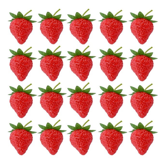 20 Pieces Artificial Strawberry Lifelike Fruit Plastic Strawberries Photography Prop Home Kitchen Cabinet Party Ornament Small