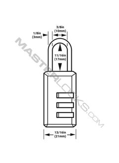 Master Lock Master Lock Black Combination Padlock, Indoor Gym Locker Lock with Customizable 3-digit Code for Luggage, Backpacks, Cabinets, 647D  - Image 4