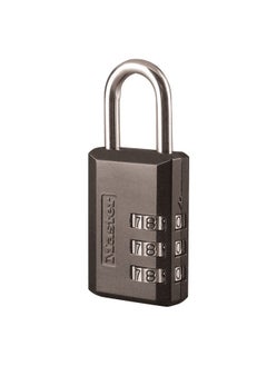 Master Lock Master Lock Black Combination Padlock, Indoor Gym Locker Lock with Customizable 3-digit Code for Luggage, Backpacks, Cabinets, 647D  - Image 1