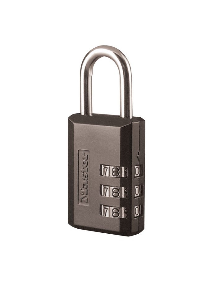 Master Lock - Master Lock Black Combination Padlock, Indoor Gym Locker Lock with Customizable 3-digit Code for Luggage, Backpacks, Cabinets, 647D - Image 1