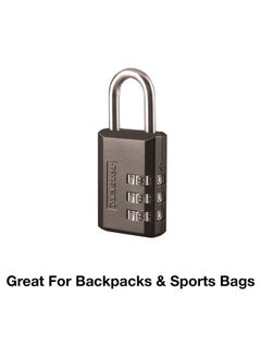 Master Lock Master Lock Black Combination Padlock, Indoor Gym Locker Lock with Customizable 3-digit Code for Luggage, Backpacks, Cabinets, 647D  - Image 2