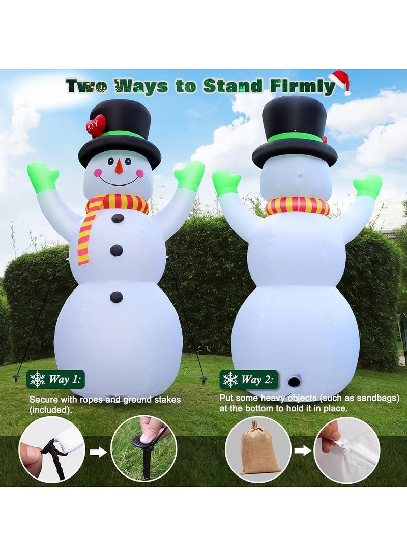 AUTOYSUR 7 FT Christmas Inflatable Snowman,Outdoor Decorations Props,for Indoor Outdoor Christmas Decorations Yard Garden Decoration (2.1M/Snowman) - Image 4