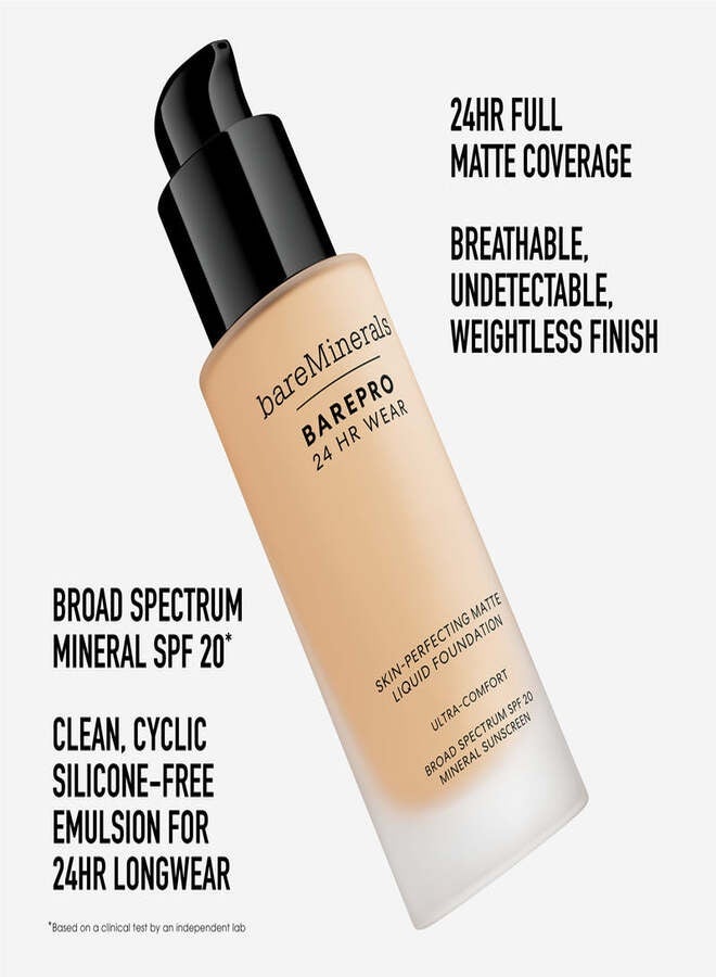 bareMinerals BAREPRO 24HR Matte Liquid Foundation SPF 20 – Fair 10 Neutral | Full-Coverage Long-Wear Matte Foundation – 30 ml - Image 4