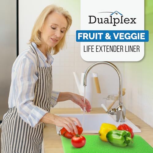 Dualplex بطانة ديوالبكس® لتمديد حياة الفواكه والخضروات لدرج الثلاجة، 13 × 10.5 بوصة (4 عبوات) – تمدد عمر منتجاتك وتمنع التلف - Image 2