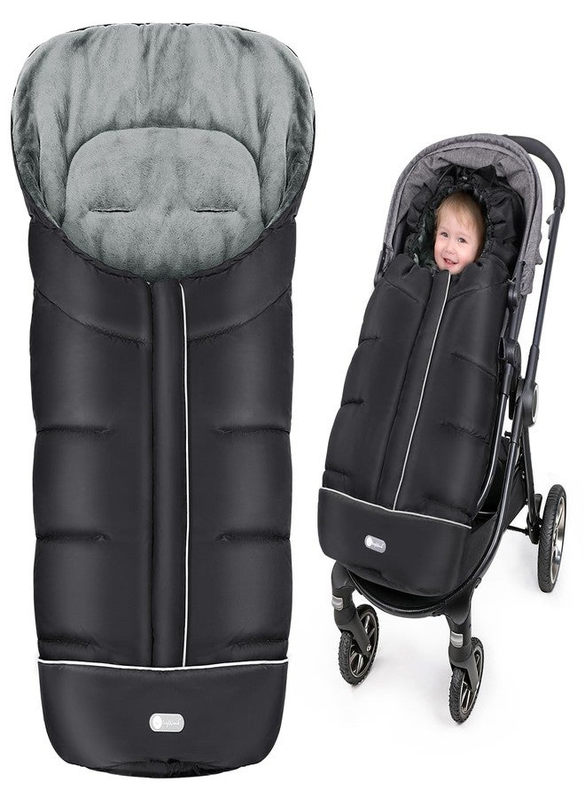 IvyWind Stroller Footmuff Universal, Warm Stroller Cover for Winter, Waterproof Baby Stroller Bunting Bag, Toddler Stroller Winter Sack for Cold Weather, Black - Image 1