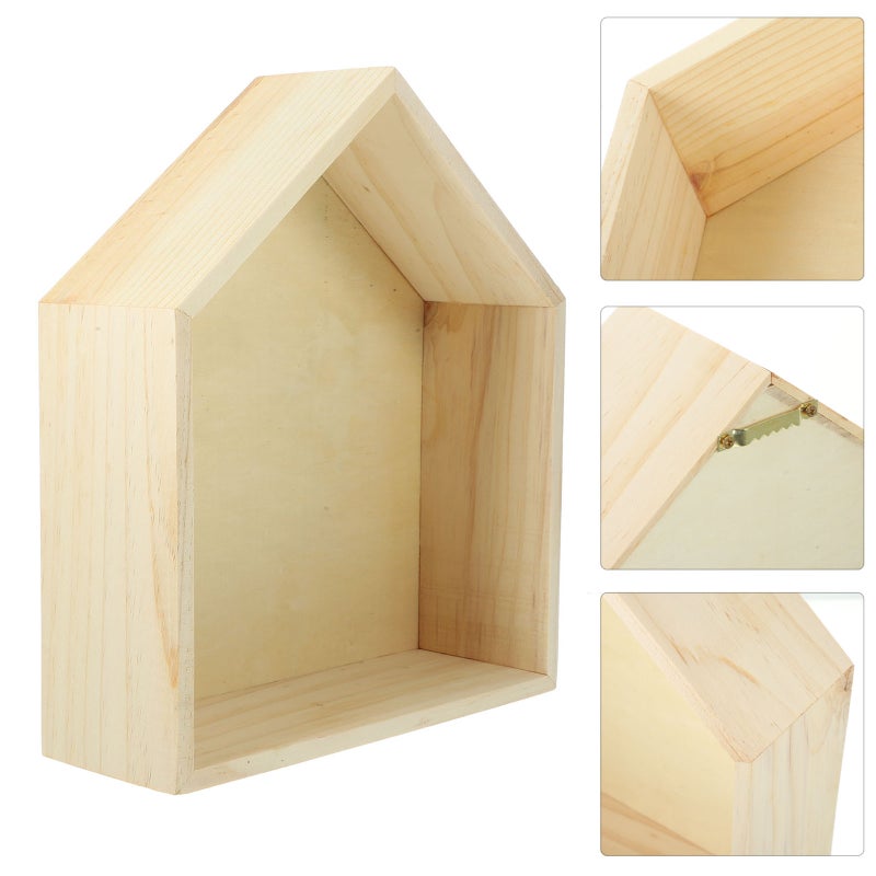 2pcs Wall Floating Shelf House Shape Wall Mounted Shelf for Living Room Bedroom Office - Image 5