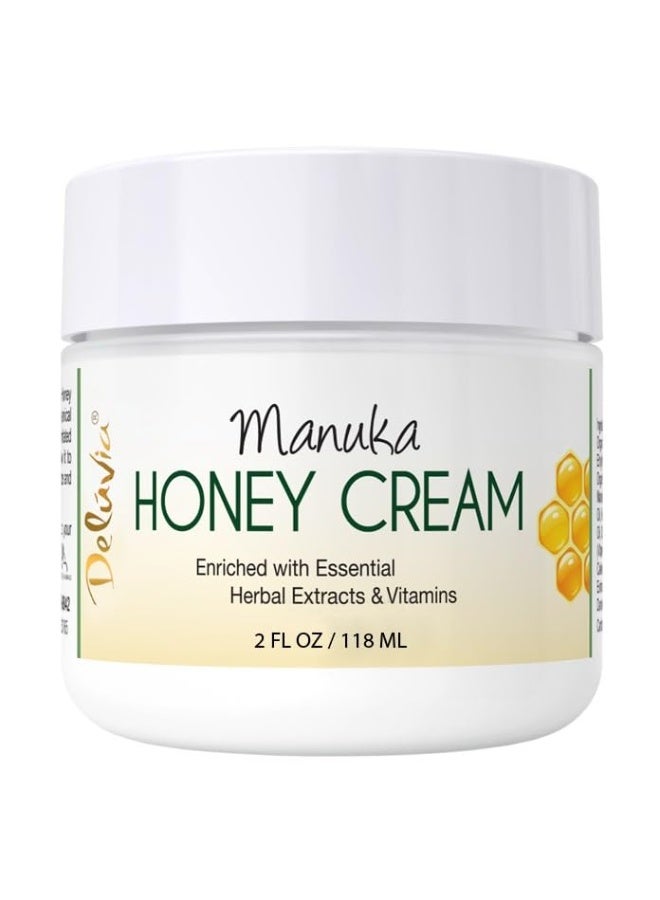 Deluvia Manuka Honey Cream | Hydrating & Soothing Moisturizer Face & Body Lotion | for Sensitive Skin, Eczema, Psoriasis & Dermatitis (2 oz Pack of 1) - Image 1