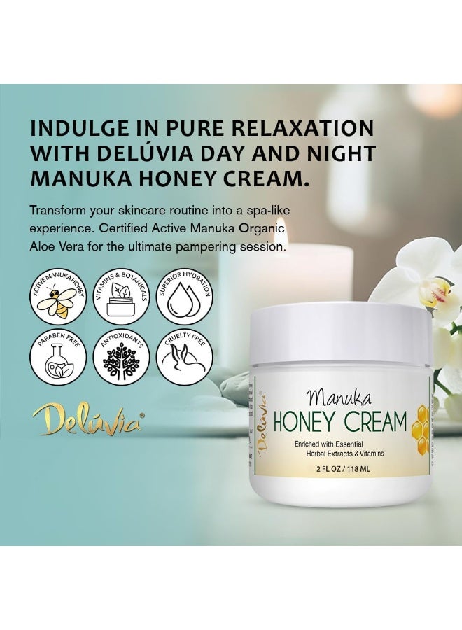Deluvia Manuka Honey Cream | Hydrating & Soothing Moisturizer Face & Body Lotion | for Sensitive Skin, Eczema, Psoriasis & Dermatitis (2 oz Pack of 1) - Image 4